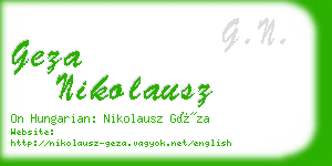 geza nikolausz business card